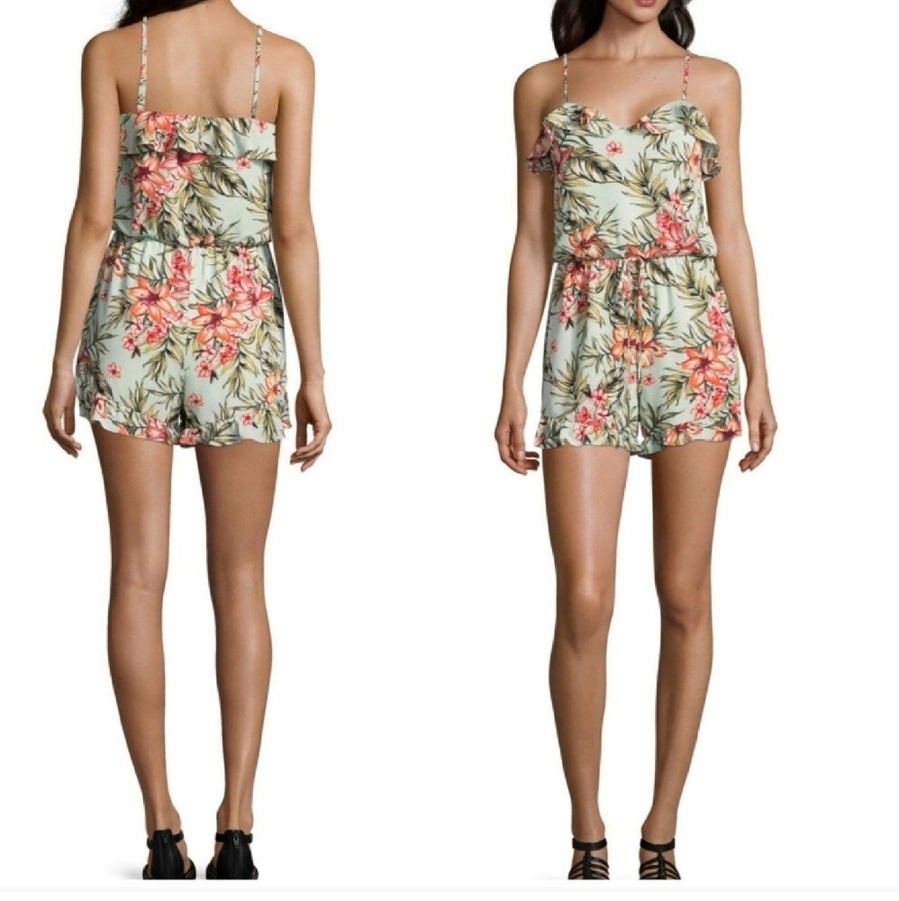 Tropical floral romper